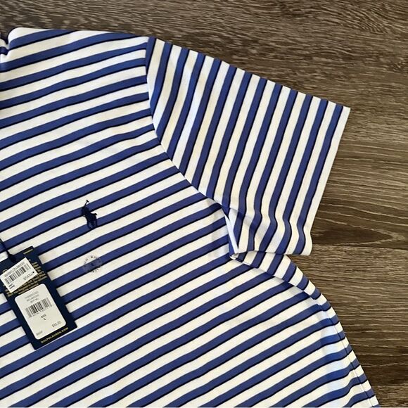Polo Ralph Lauren Blue and White Striped Short Sleeve Polo New - Picture 4 of 6